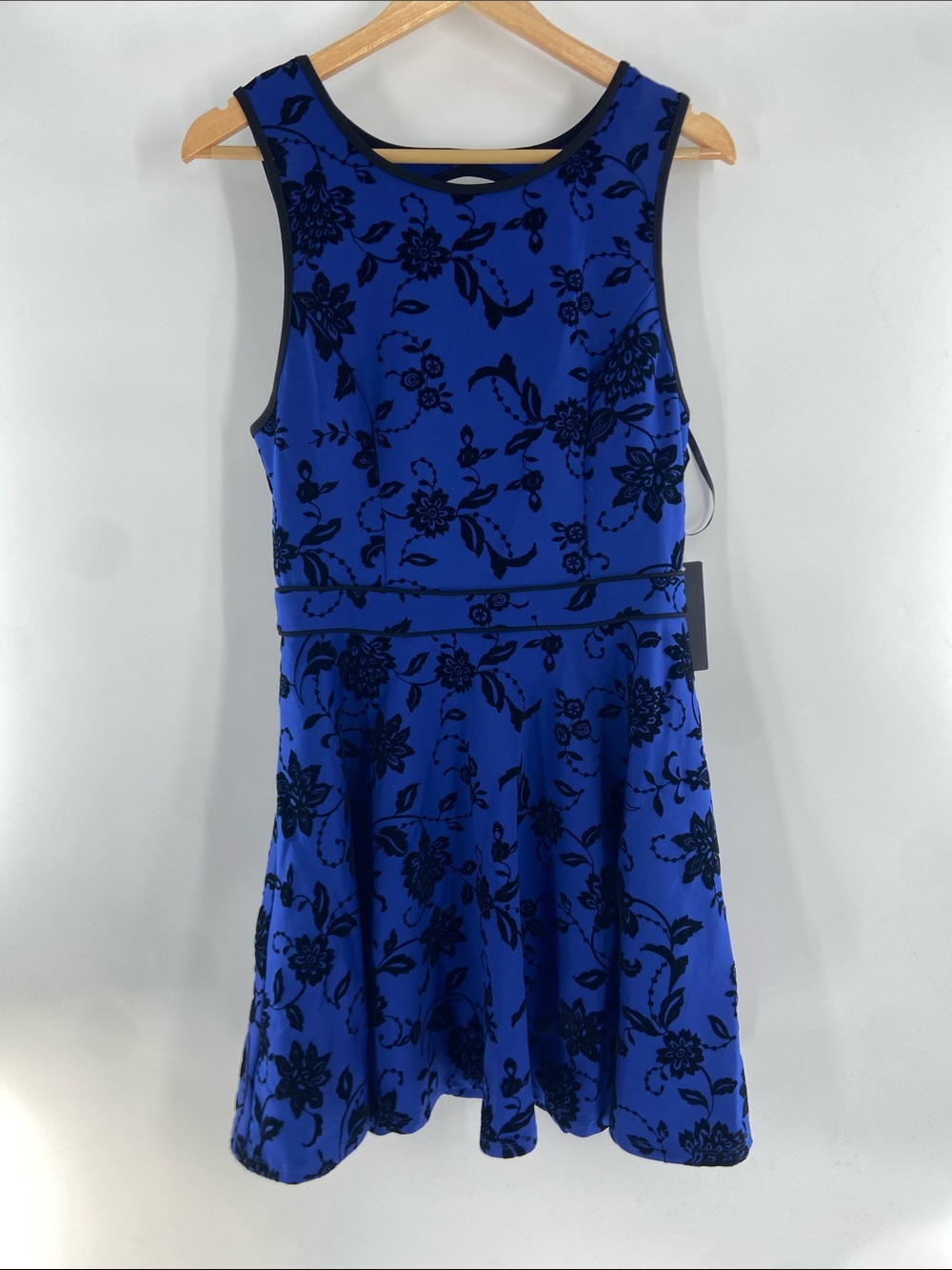 Jodi Kristopher Blue and Black Mini Dress Size 13 NWT